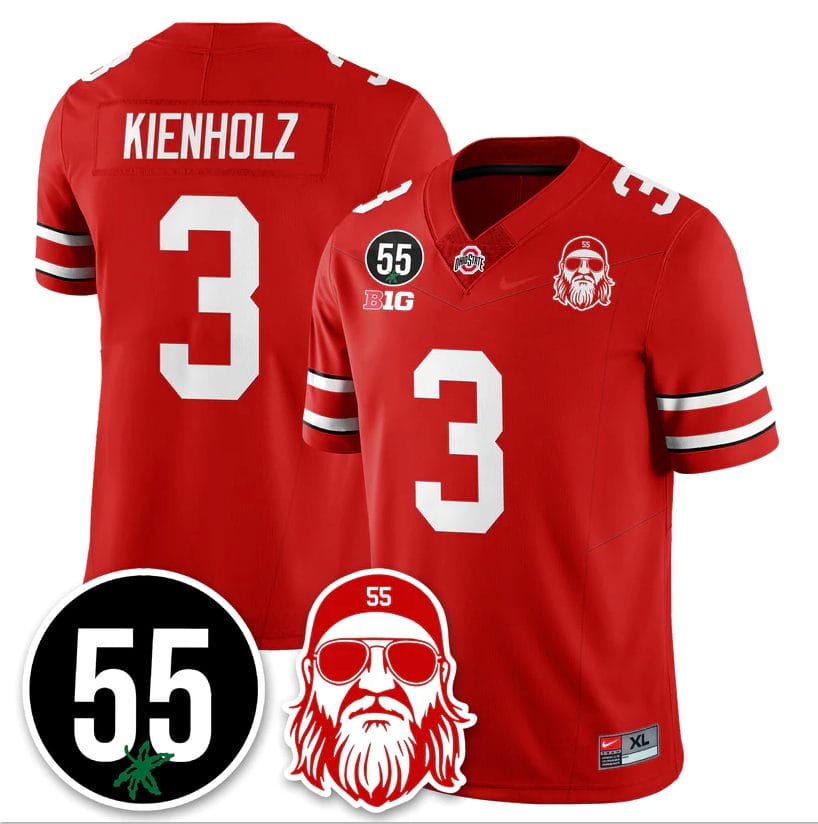 Lincoln Kienholz Jersey #3 Ohio State Buckeyes Nick Mangold Patch Stitched - Image 4