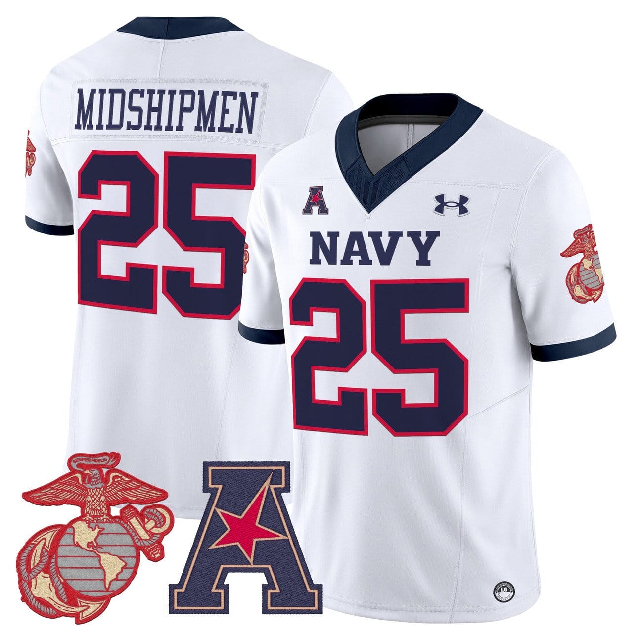 Midshipmen Jersey #25 Navy Midshipmen Vapor USMC Premier Stitched - Image 3