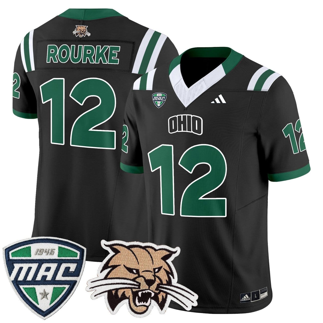 Alternative view of Nathan Rourke Jersey #12 Ohio Bobcats 2025 Vapor Limited Stitched