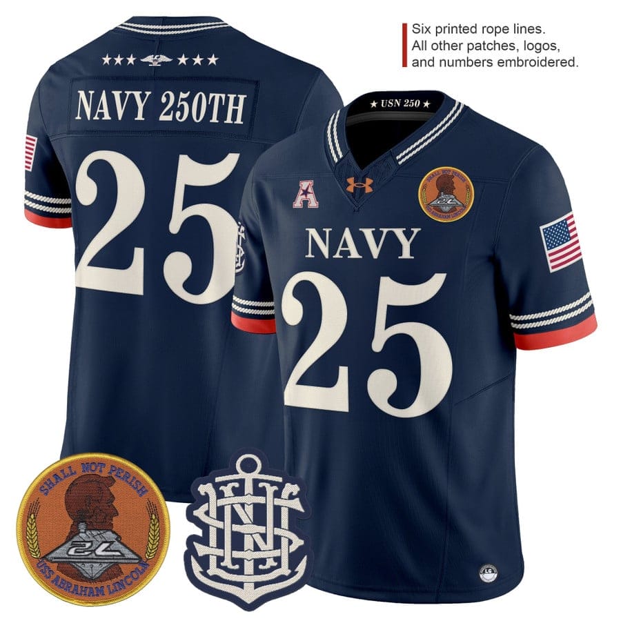 Alternative view of Navy 250th Jersey Navy Midshipmen 250th Anniversary Limited Stitched