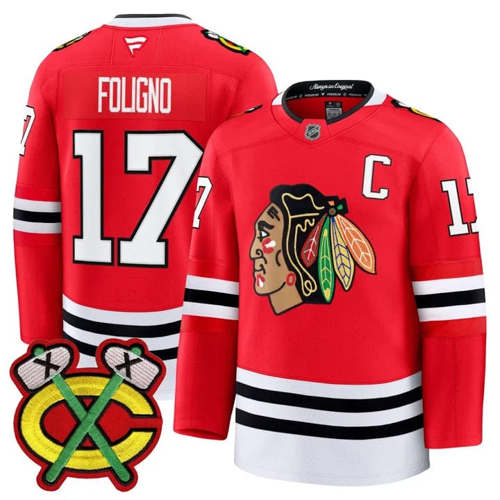 Alternative view of Nick Foligno Jersey #17 Chicago Blackhawks 2025-26 Premium Stitched