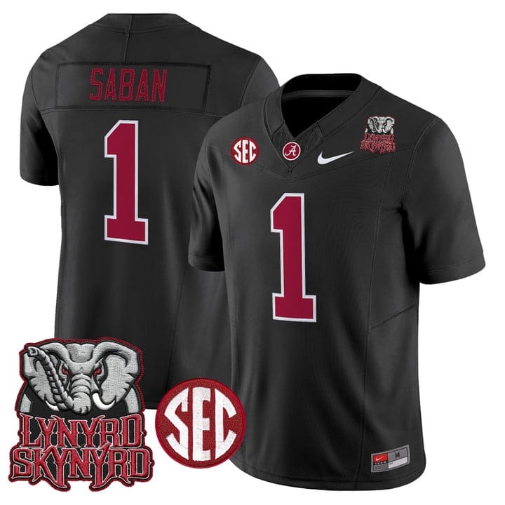 Alternative view of Nick Saban Jersey #1 Alabama Crimson Tide Lynyrd Skynyrd Stitched