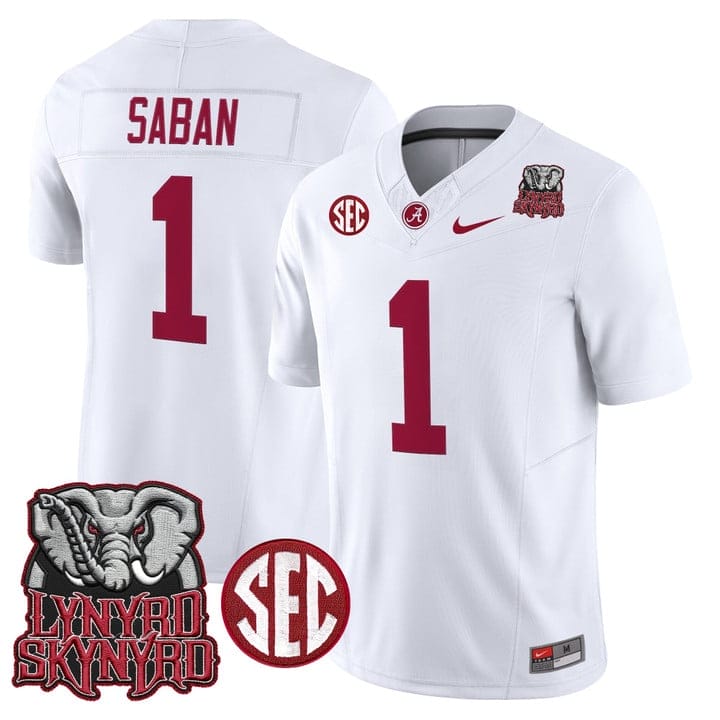 Nick Saban Jersey #1 Alabama Crimson Tide Lynyrd Skynyrd Stitched - Image 5