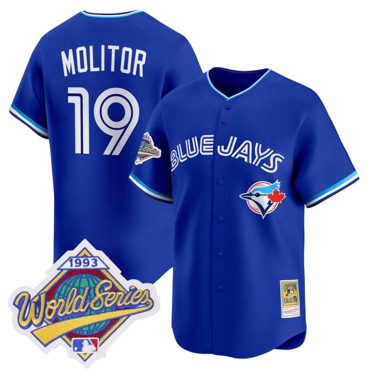 Paul Molitor Jersey #19 Toronto Blue Jays 1993 World Series Throwback - Image 3