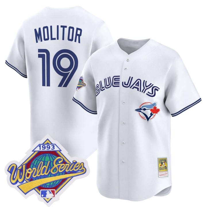 Paul Molitor Jersey #19 Toronto Blue Jays 1993 World Series Throwback - Image 4
