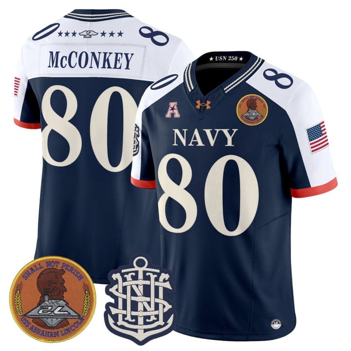 Phil McConkey Jersey #80 Navy Midshipmen 250th Anniversary Stitched