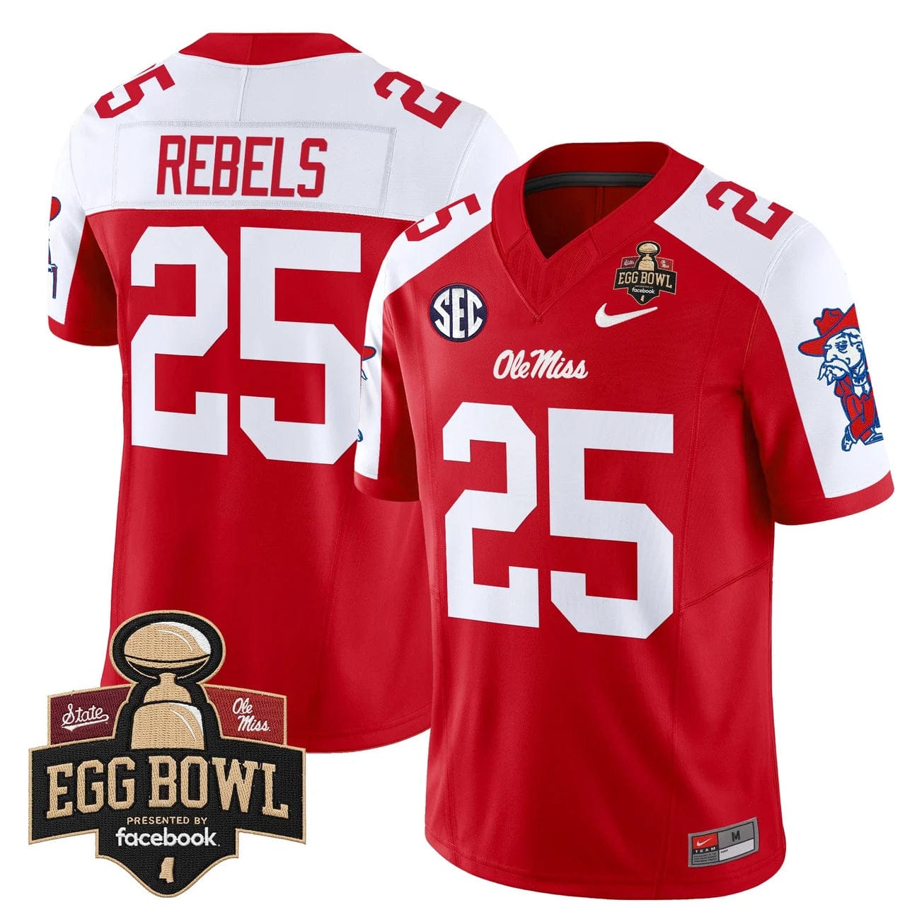 Rebels Jersey #25 Ole Miss Rebels 2025 Egg Bowl Vapor Limited Stitched - Image 3