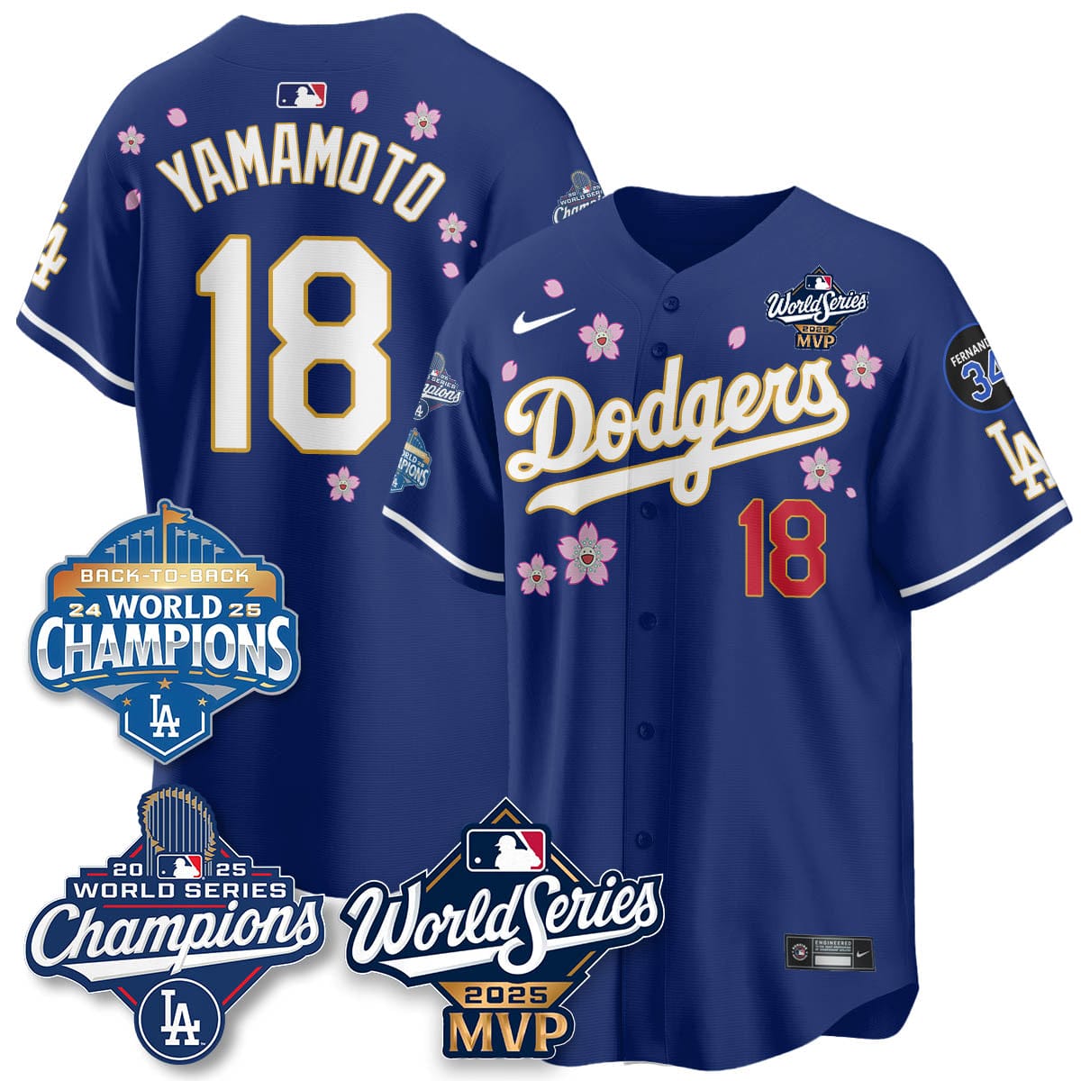 Yoshinobu Yamamoto LAD 2025 World Series MVP Jersey - All Stitched - Image 31