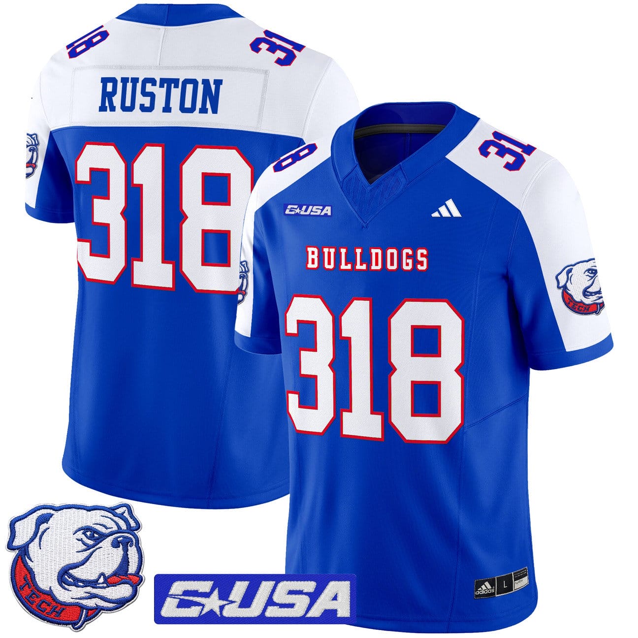 Ruston Jersey #318 Louisiana Tech Bulldogs 2025 Vapor Limited Stitched - Image 3