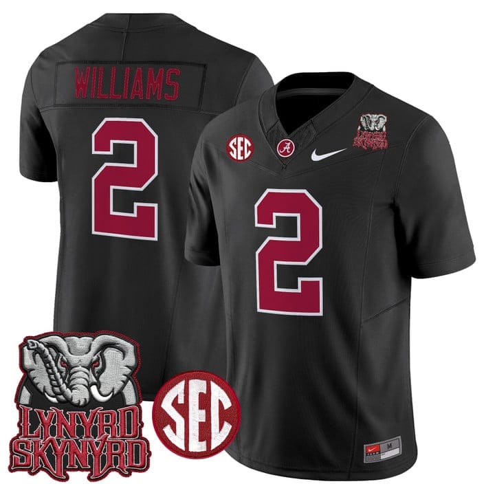 Alternative view of Ryan Williams Jersey #2 Alabama Crimson Tide Lynyrd Skynyrd Patch Stitched
