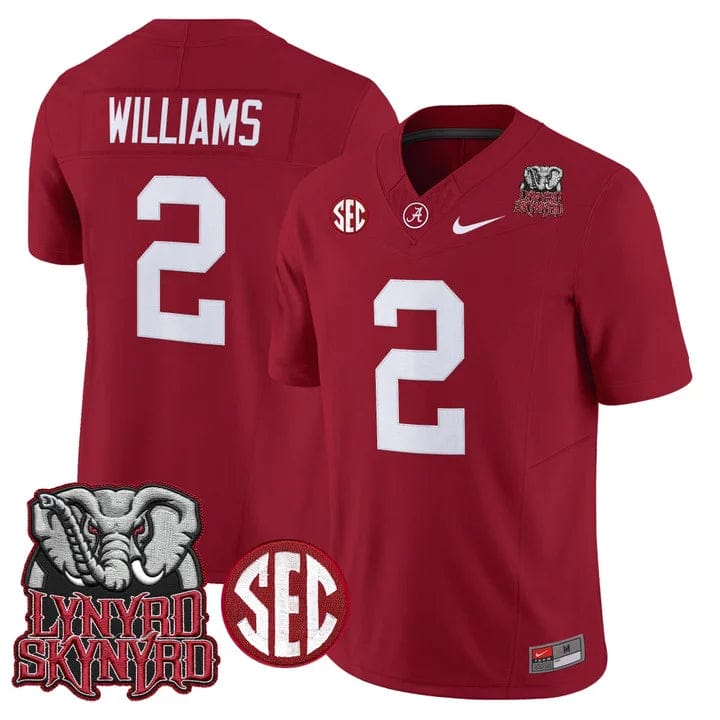 Ryan Williams Jersey #2 Alabama Crimson Tide Lynyrd Skynyrd Patch Stitched - Image 4