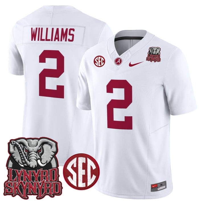 Ryan Williams Jersey #2 Alabama Crimson Tide Lynyrd Skynyrd Patch Stitched - Image 5