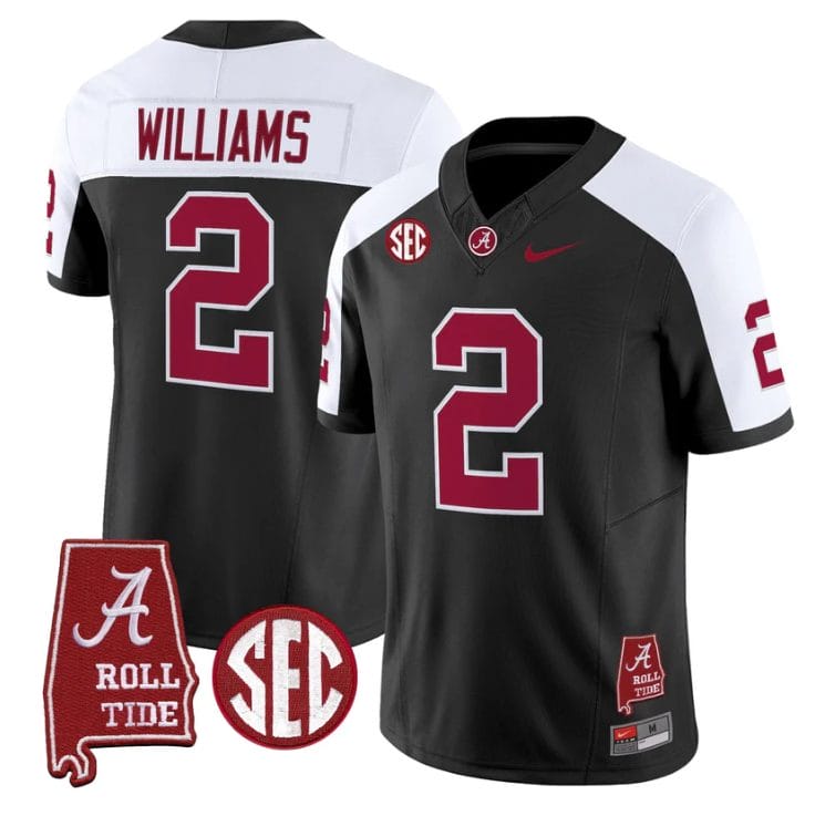 Ryan Williams Jersey #2 Alabama Crimson Tide Throwback Map Stitched