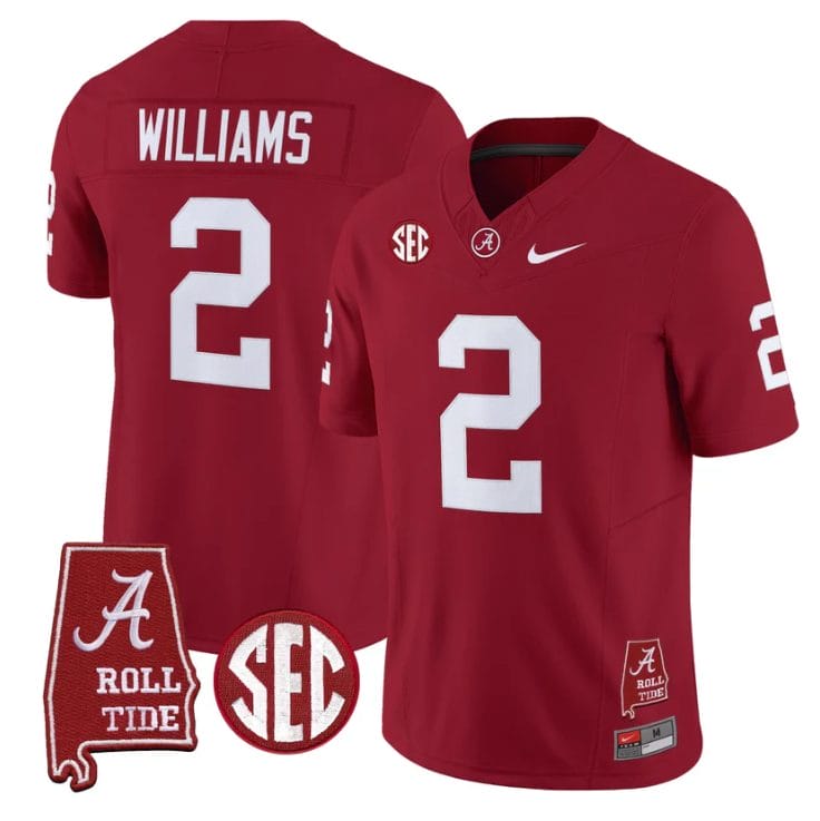 Ryan Williams Jersey #2 Alabama Crimson Tide Throwback Map Stitched - Image 4