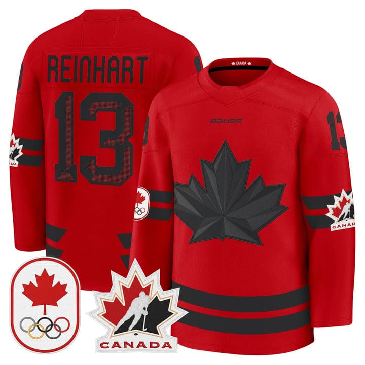 Alternative view of Sam Reinhart Jersey #13 Canada Olympic Premium Hockey 2026 Stitched