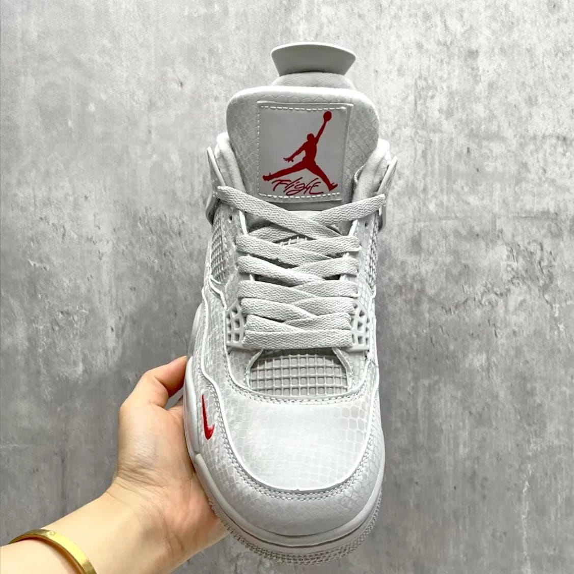 Nigel Sylvester x Air Jordan 4 White Grey Mamba Shoes Sneakers - Image 5