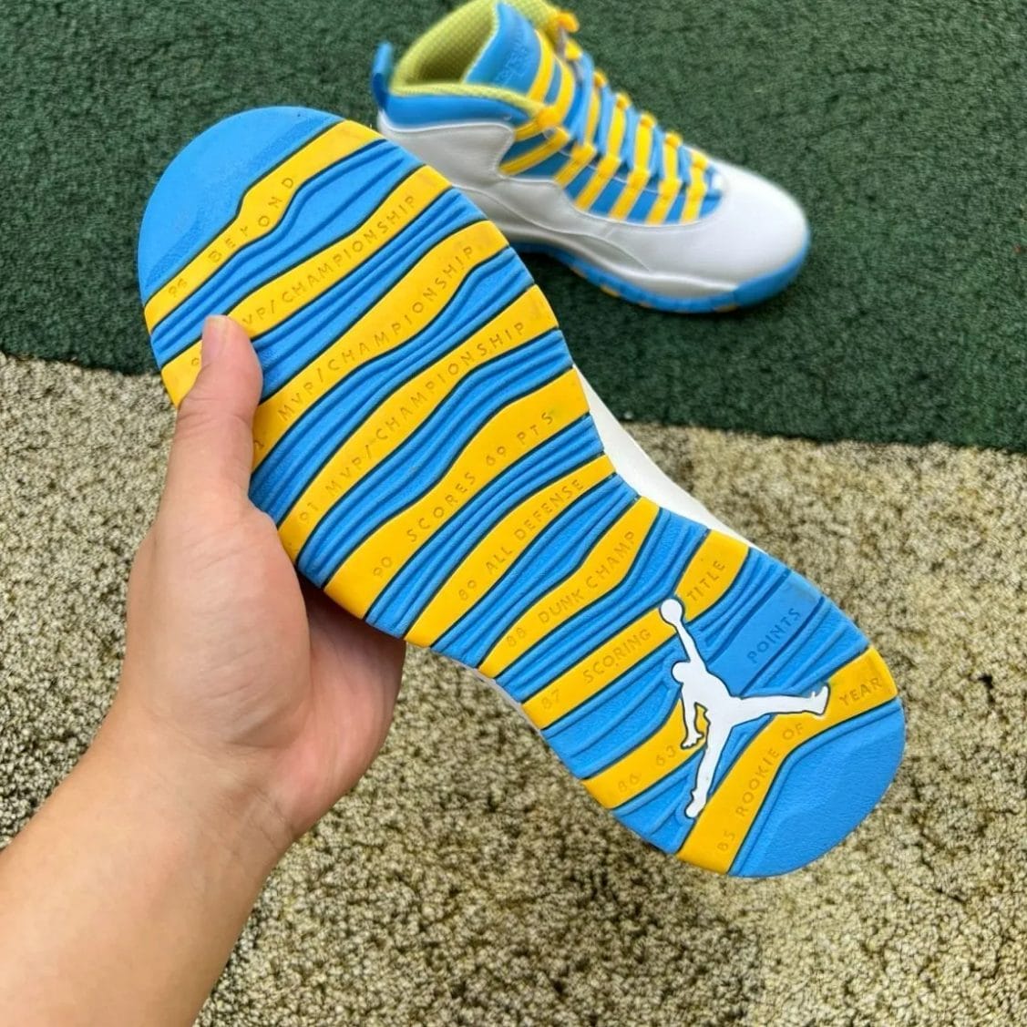 Air Jordan 10 Carolina Blue Yellow Shoes Sneakers - Image 10