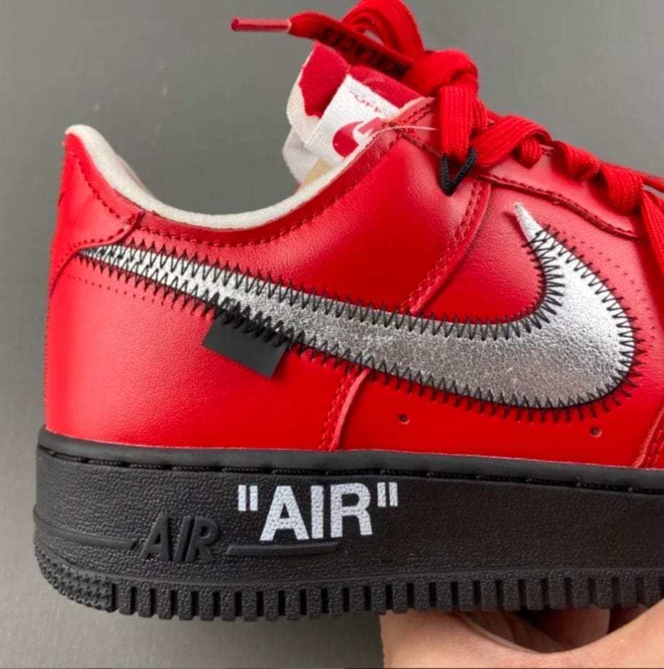 OW x Air Force 1 Low Crimson Sample Shoes Sneaker - Image 11