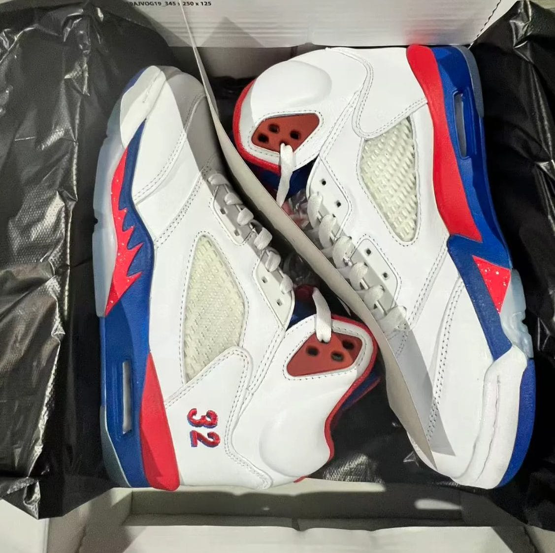 Air Jordan 5 White Blue Red Shoes Sneaker - Image 10