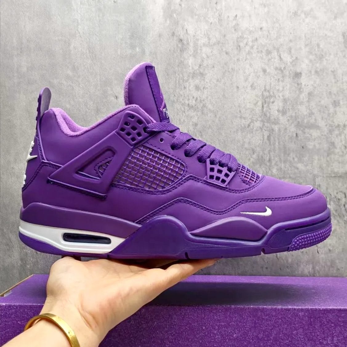 Nigel Sylvester x Air Jordan 4 Purple Shoes Sneakers - Image 5