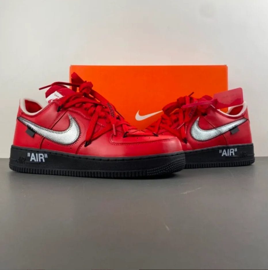 OW x Air Force 1 Low Crimson Sample Shoes Sneaker - Image 12