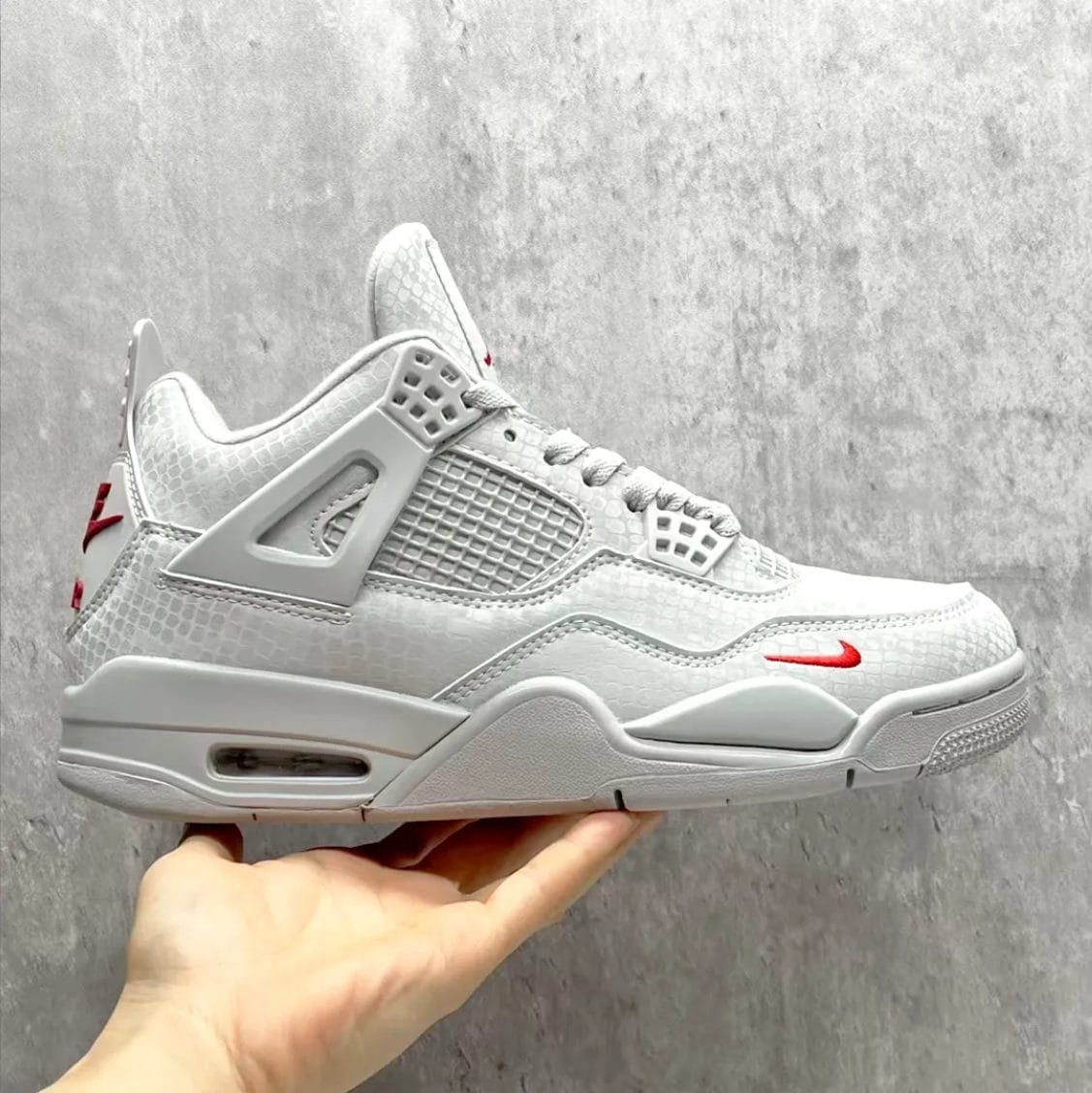 Nigel Sylvester x Air Jordan 4 White Grey Mamba Shoes Sneakers - Image 6