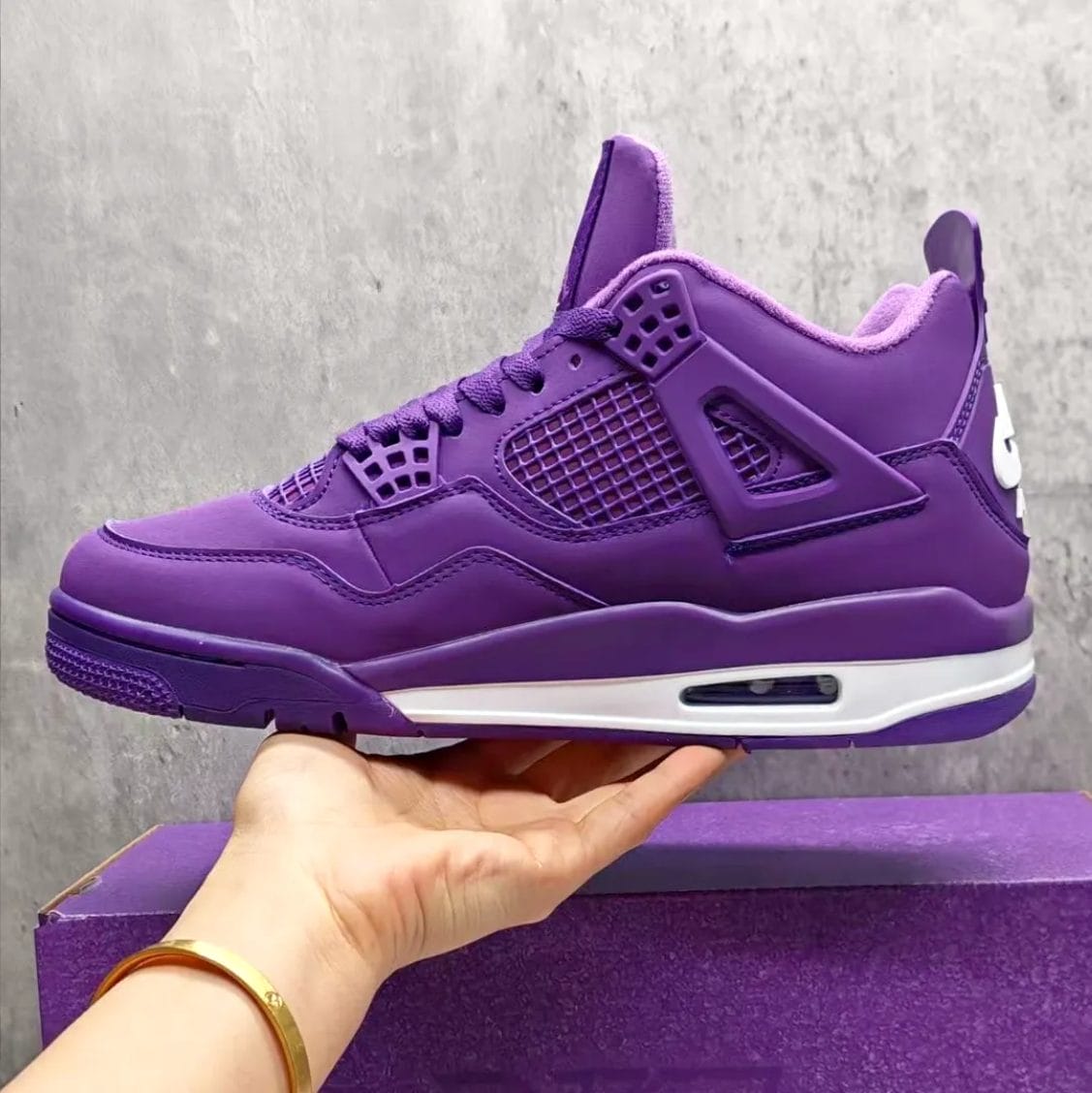 Nigel Sylvester x Air Jordan 4 Purple Shoes Sneakers - Image 6