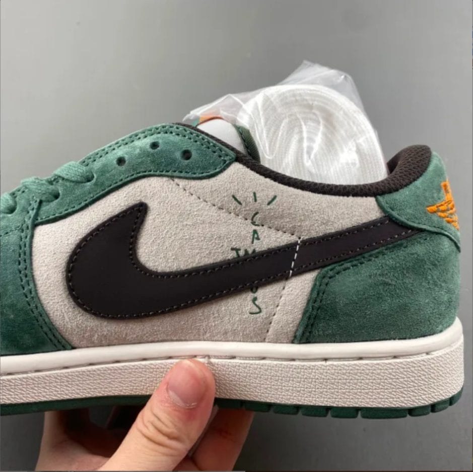 Travis Scott x Air Jordan 1 Low OG SP Green Velvet Shoes Sneakers - Image 15