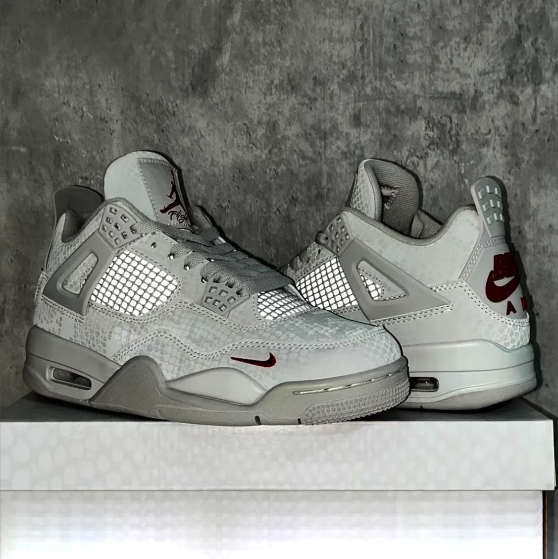 Nigel Sylvester x Air Jordan 4 White Grey Mamba Shoes Sneakers - Image 10