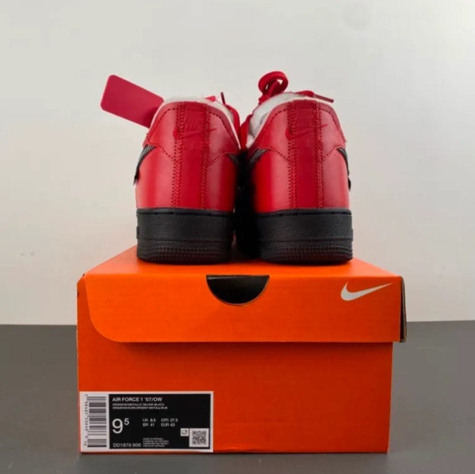 OW x Air Force 1 Low Crimson Sample Shoes Sneaker - Image 3
