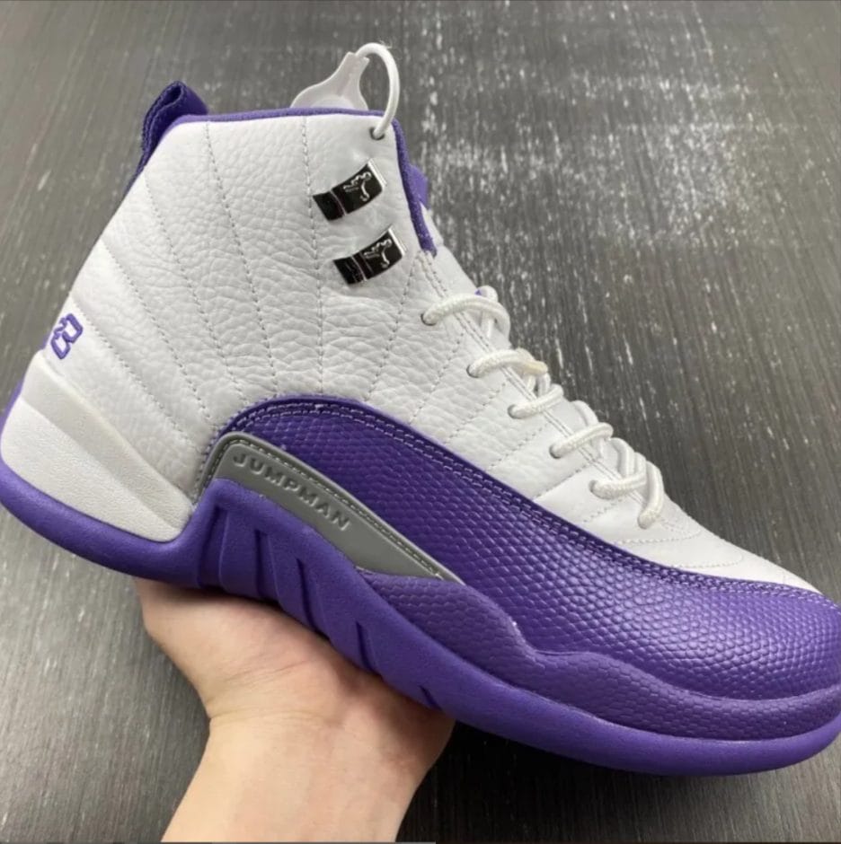 Alternative view of Air Jordan 12 White Field Purple Shoes Sneakers