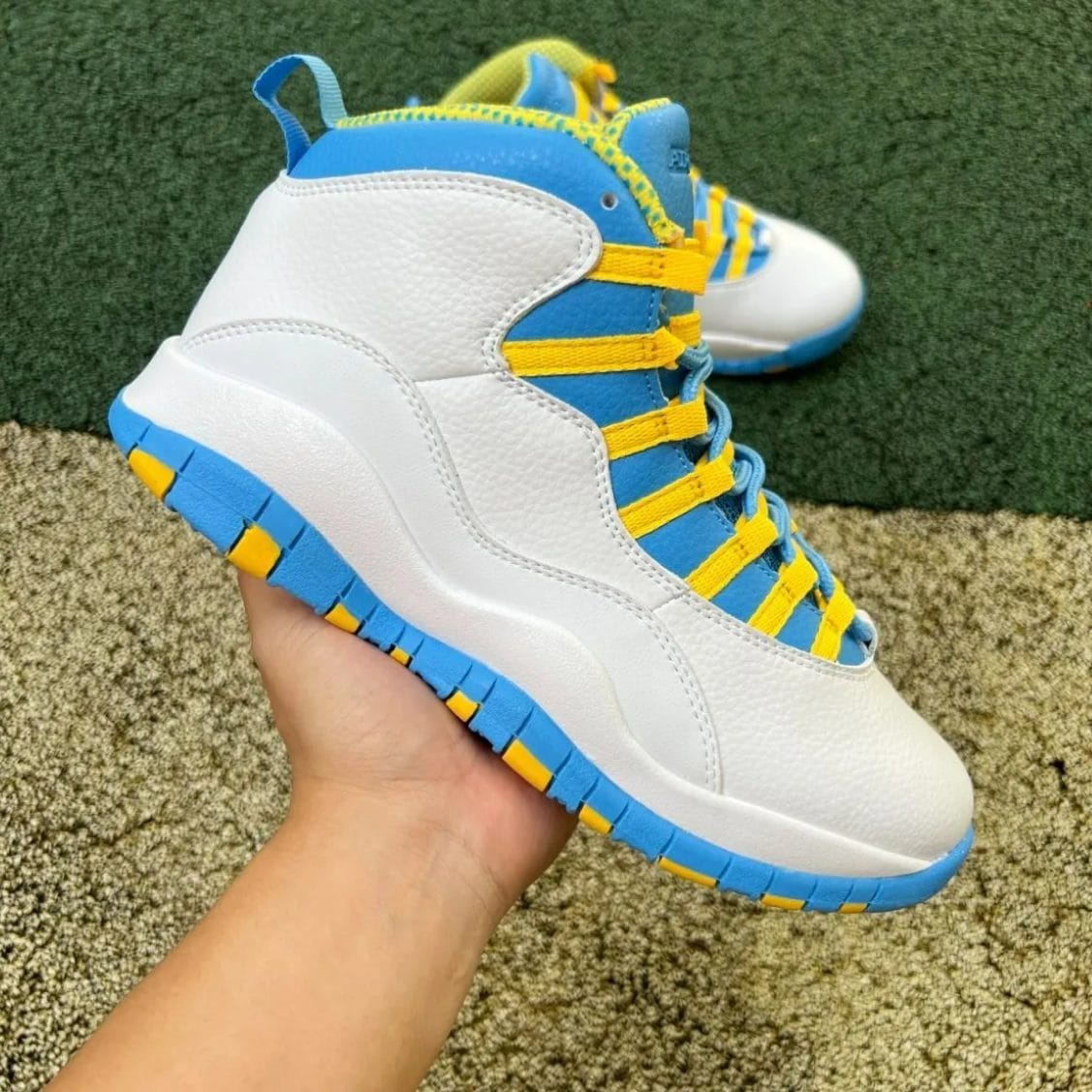 Alternative view of Air Jordan 10 Carolina Blue Yellow Shoes Sneakers