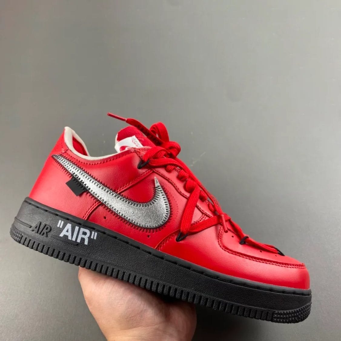OW x Air Force 1 Low Crimson Sample Shoes Sneaker - Image 4