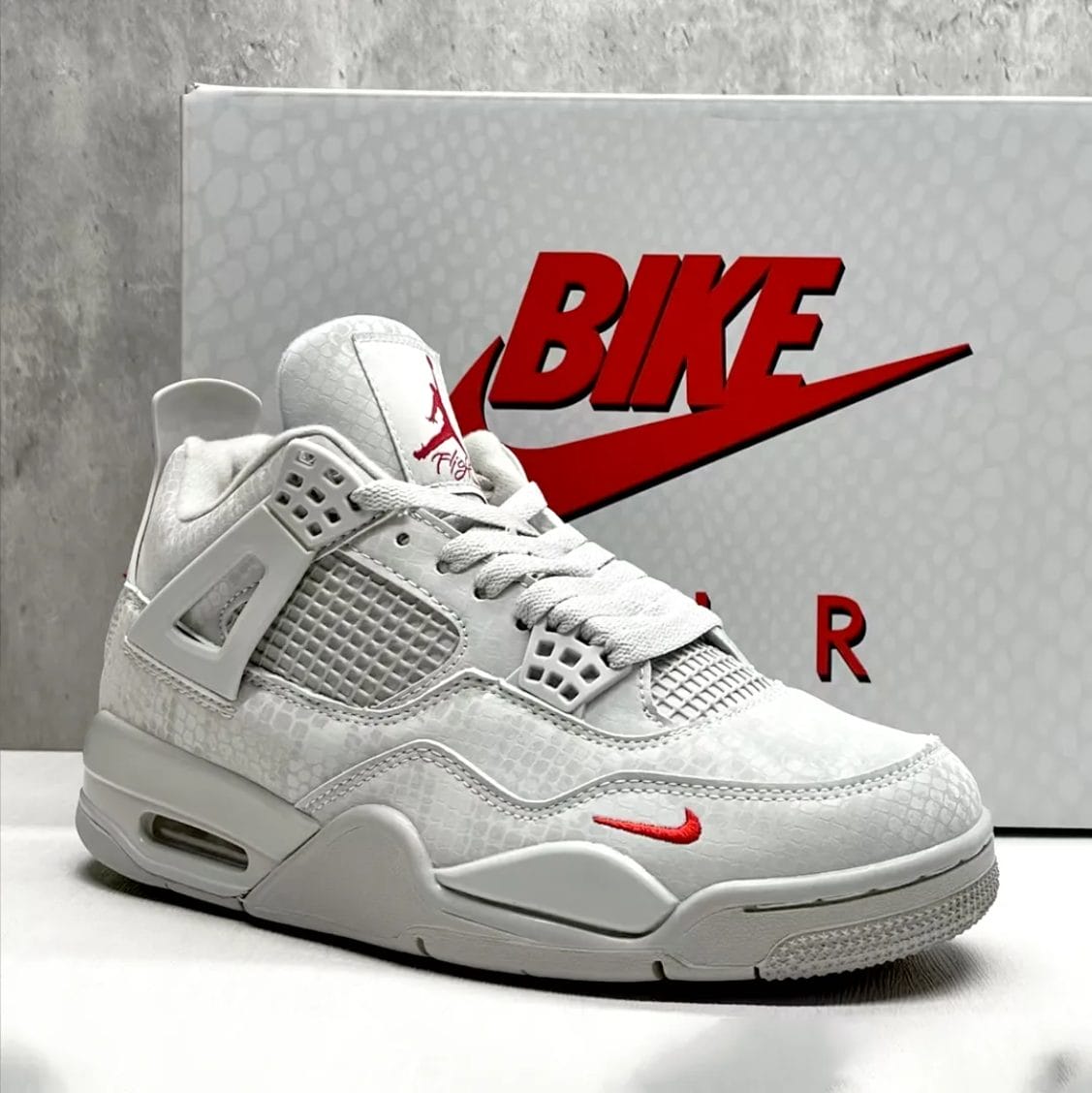 Nigel Sylvester x Air Jordan 4 White Grey Mamba Shoes Sneakers - Image 11