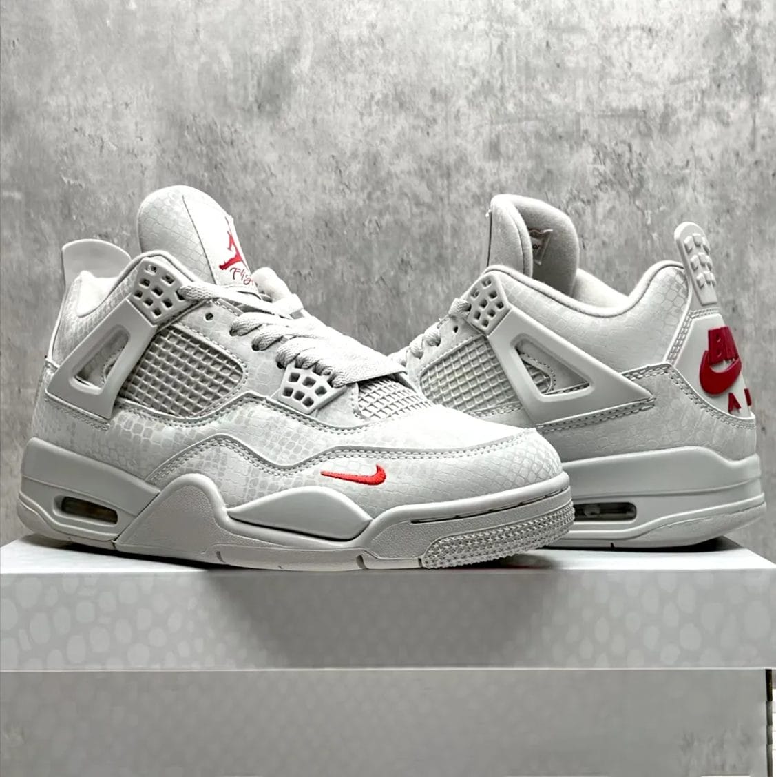 Nigel Sylvester x Air Jordan 4 White Grey Mamba Shoes Sneakers - Image 12