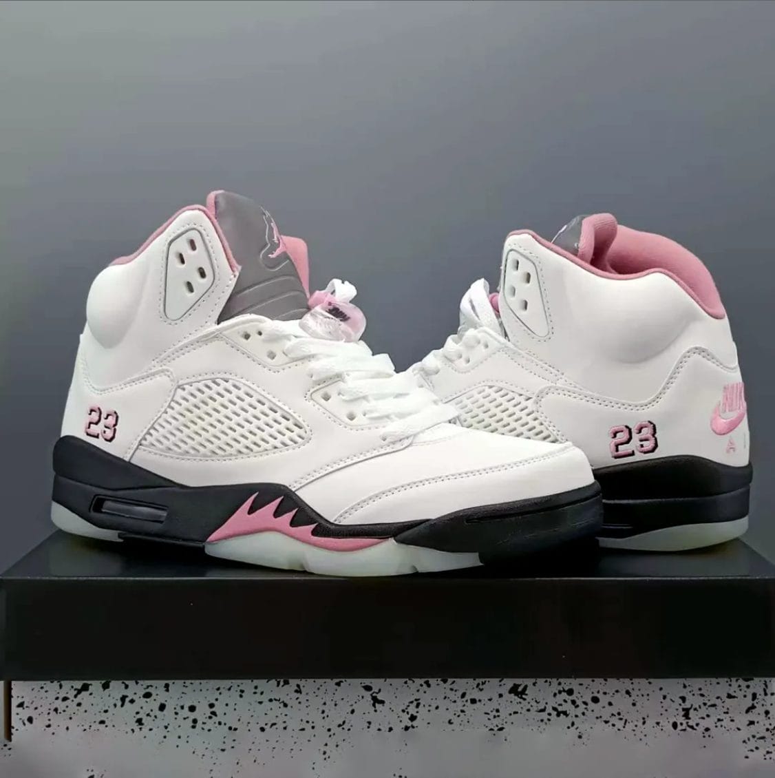 Alternative view of Air Jordan 5 35th Anniversary Medium Soft Pink Shoes Sneakers