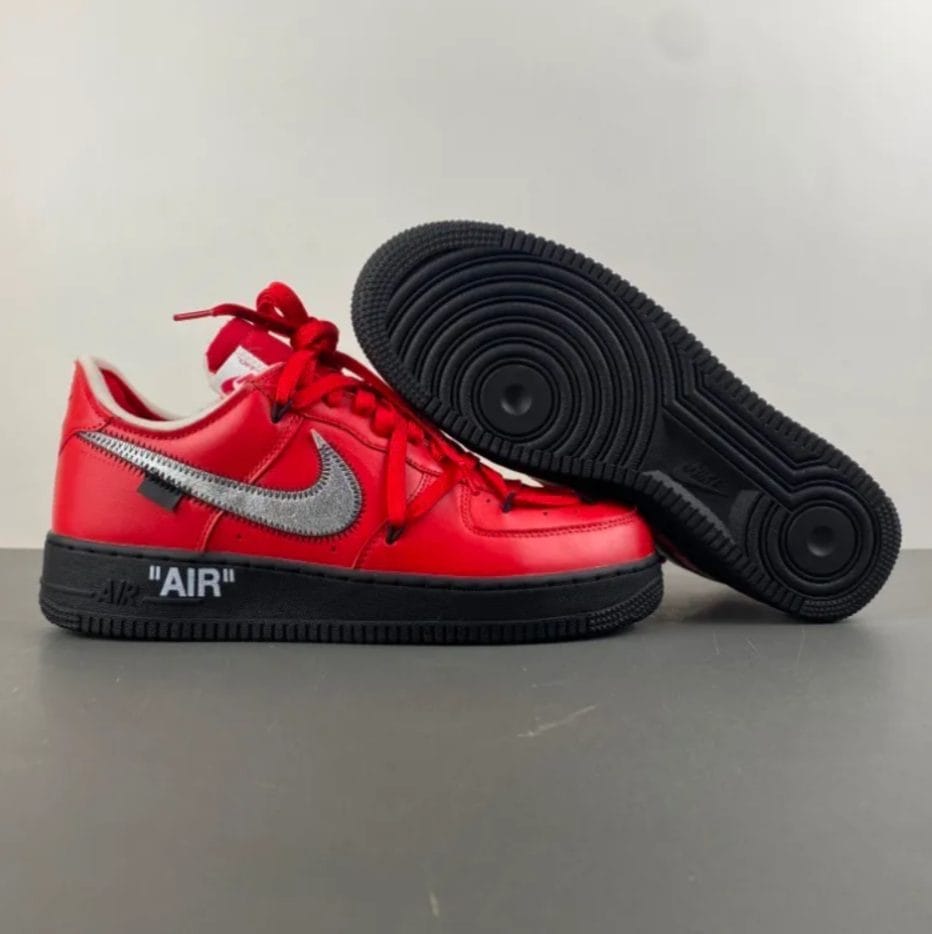 OW x Air Force 1 Low Crimson Sample Shoes Sneaker - Image 7