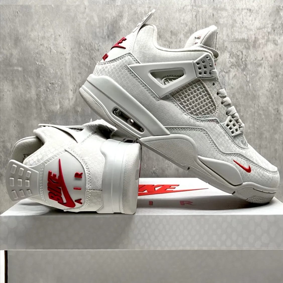 Alternative view of Nigel Sylvester x Air Jordan 4 White Grey Mamba Shoes Sneakers