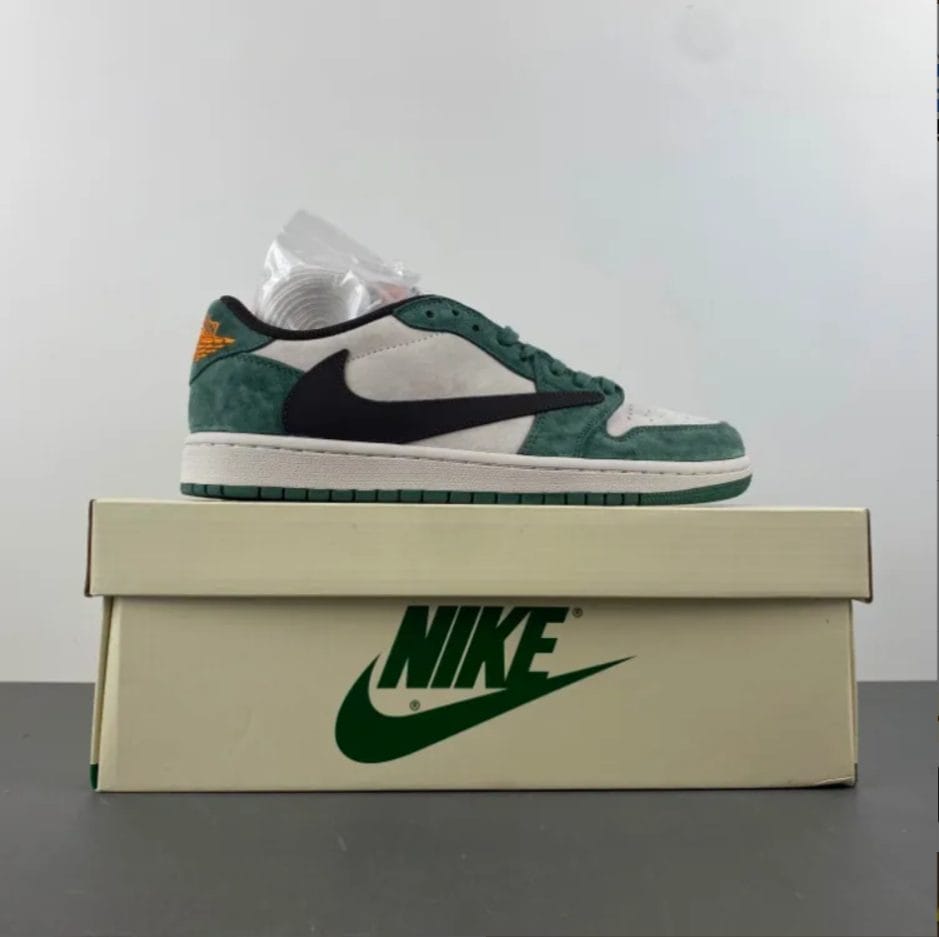 Travis Scott x Air Jordan 1 Low OG SP Green Velvet Shoes Sneakers - Image 7
