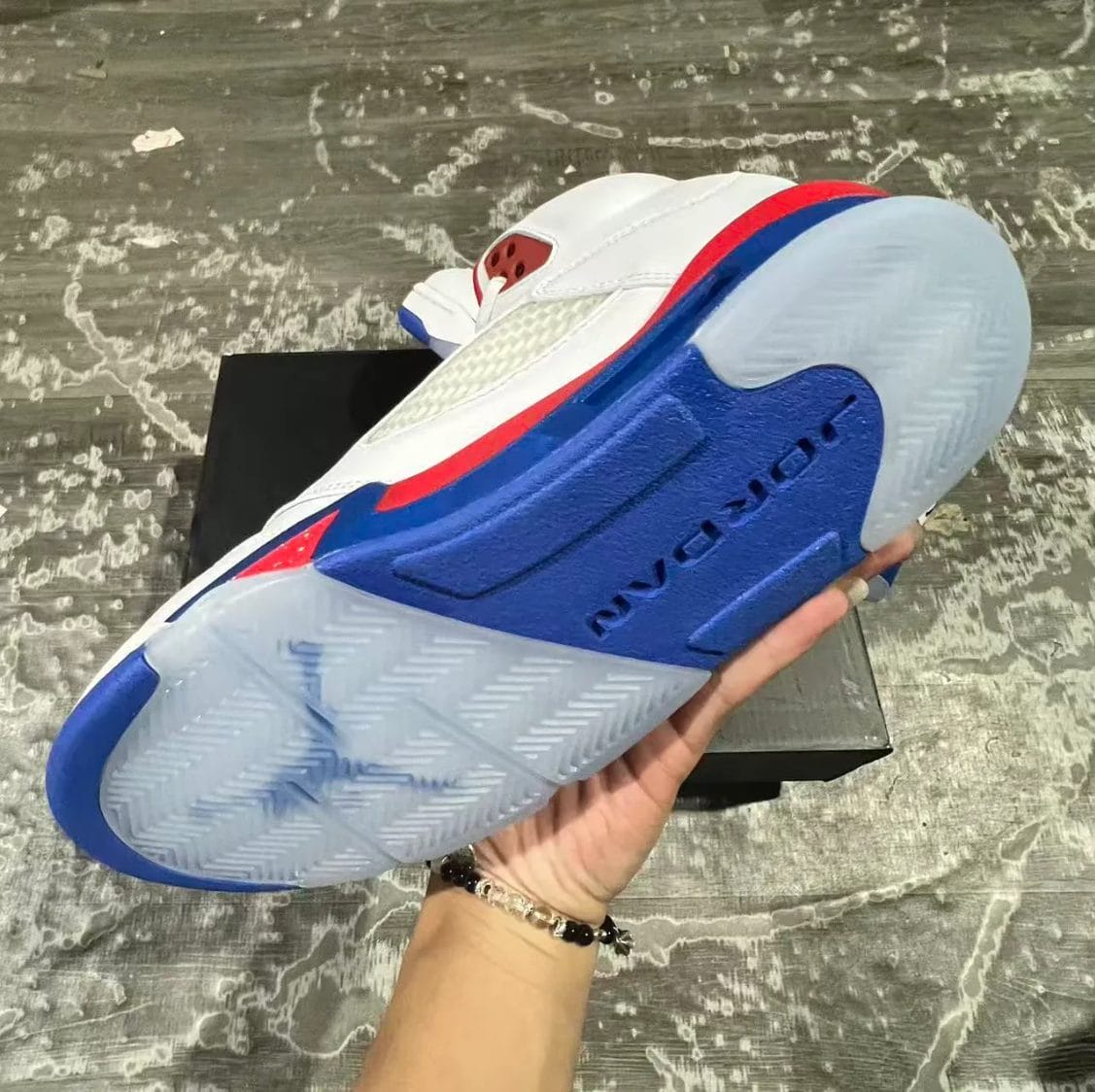 Air Jordan 5 White Blue Red Shoes Sneaker - Image 7