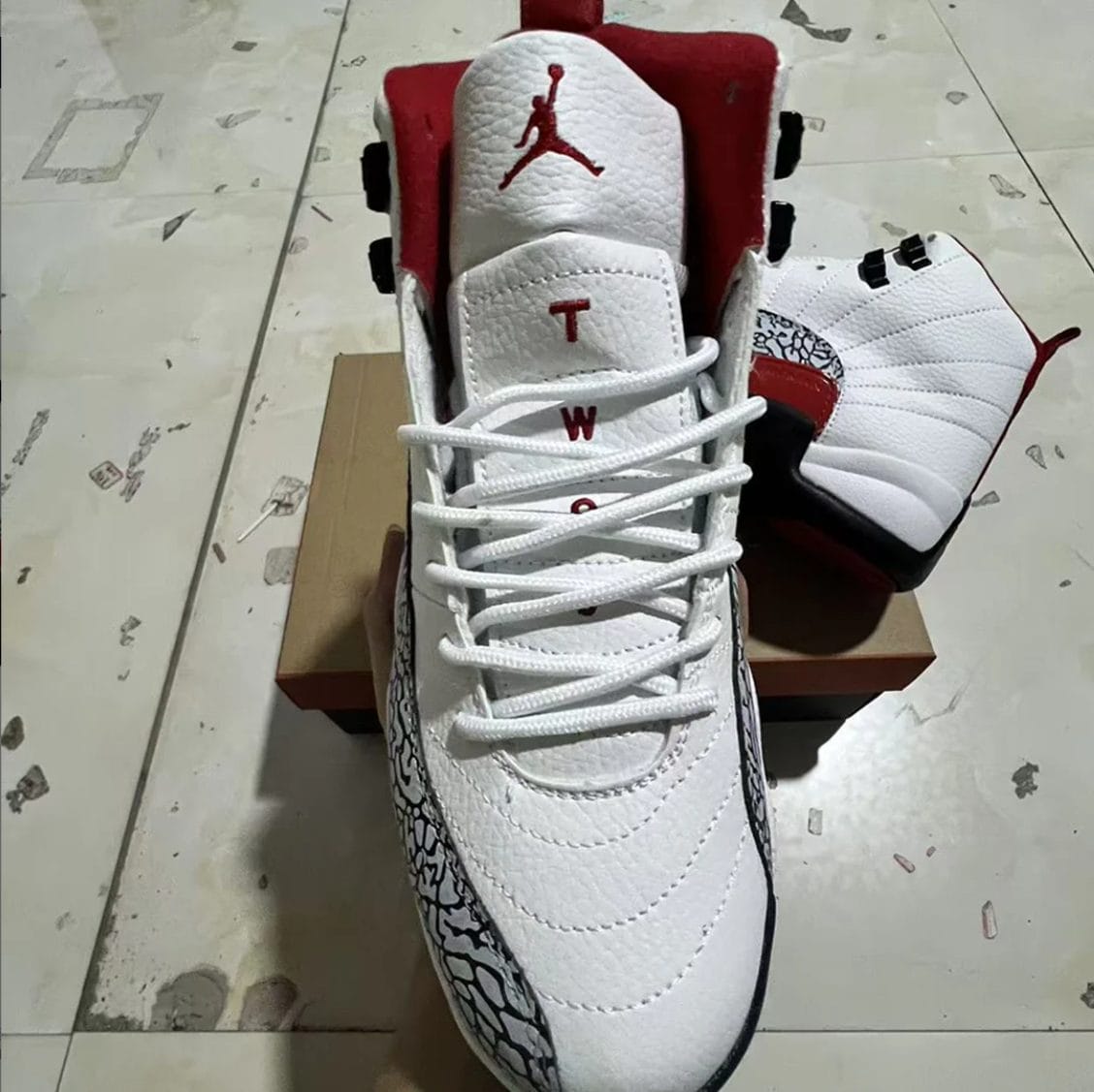 Alternative view of Air Jordan 12 Elephant Print Shoes Sneakers