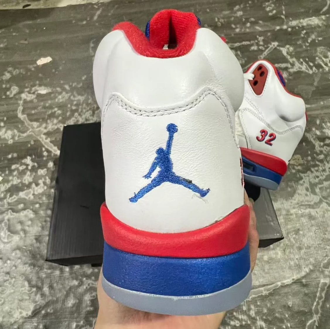 Air Jordan 5 White Blue Red Shoes Sneaker - Image 9