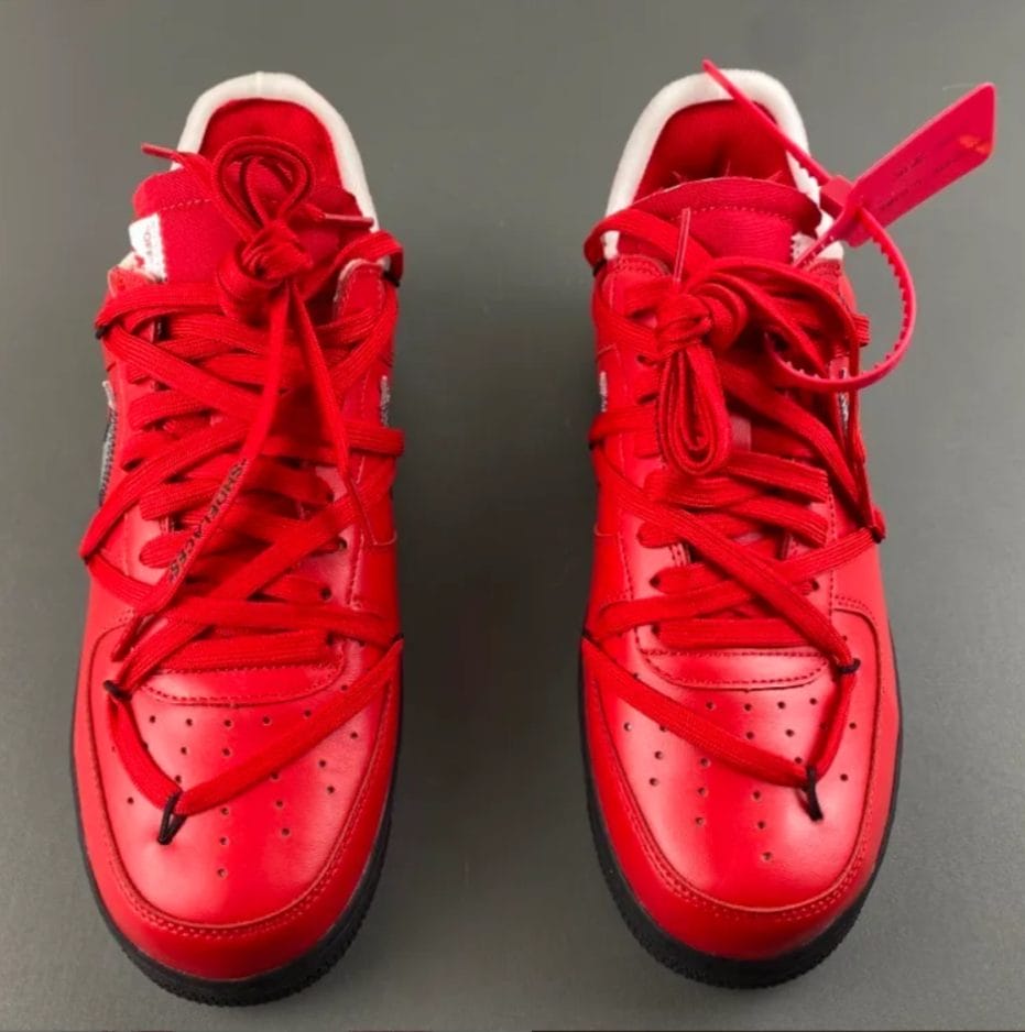 OW x Air Force 1 Low Crimson Sample Shoes Sneaker - Image 10