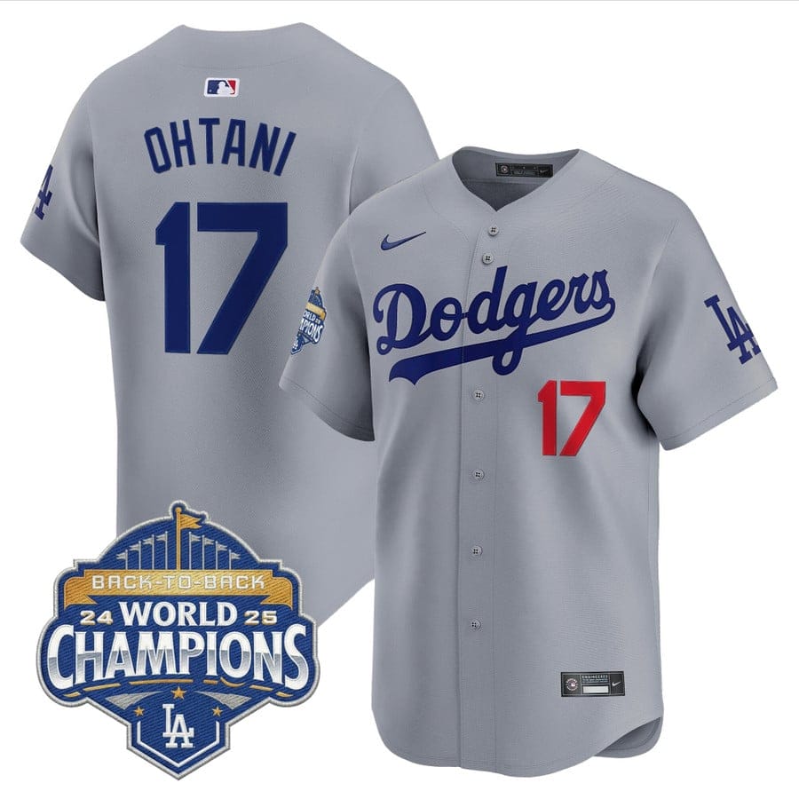 Alternative view of Shohei Ohtani Jersey #17 Dodgers 2025 Back-To-Back Champions Stitched