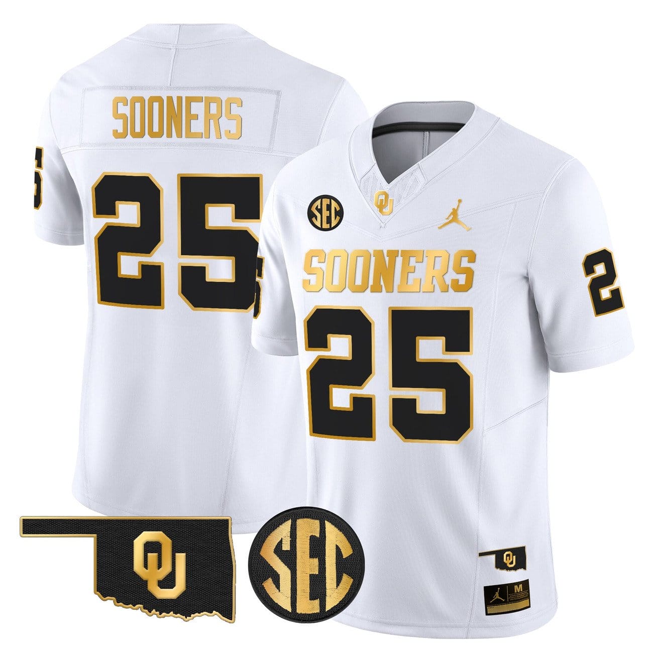 Sooners Jersey #25 Oklahoma Sooners 2025 Gold Vapor Limited Stitched - Image 4