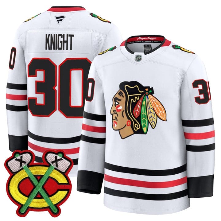 Spencer Knight Jersey #30 Chicago Blackhawks 2025-26 Premium Stitched - Image 3