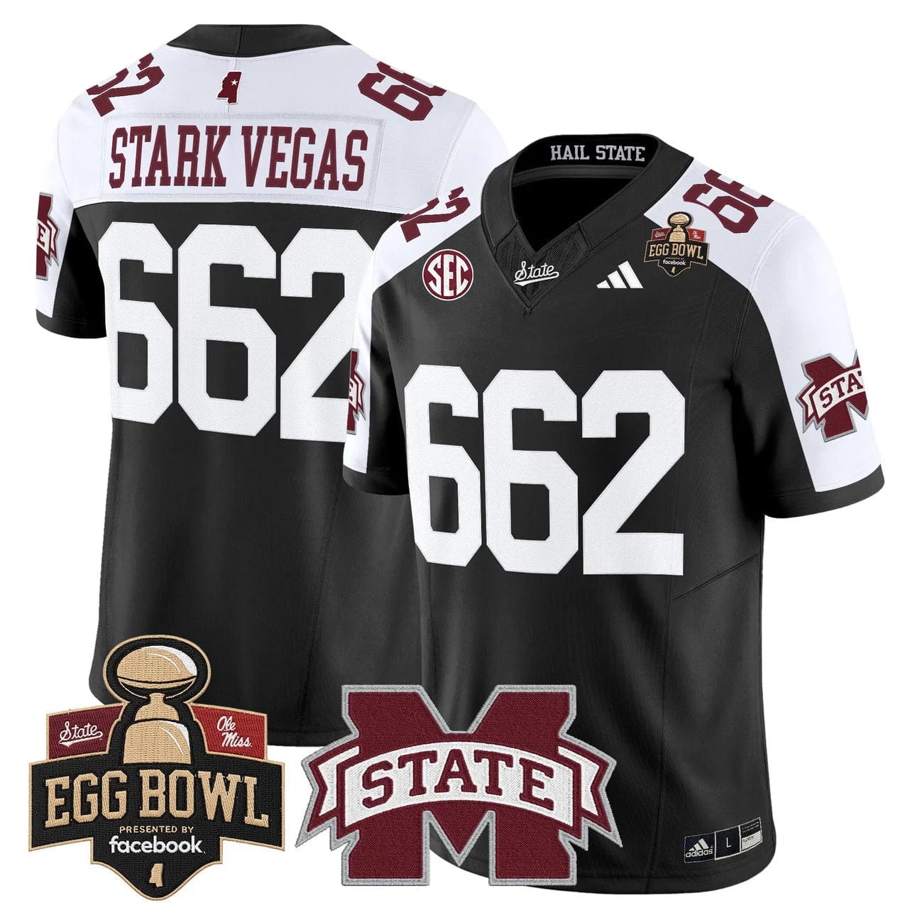 Stark Vegas Jersey #662 Mississippi State Bulldogs 2025 Egg Bowl Stitched