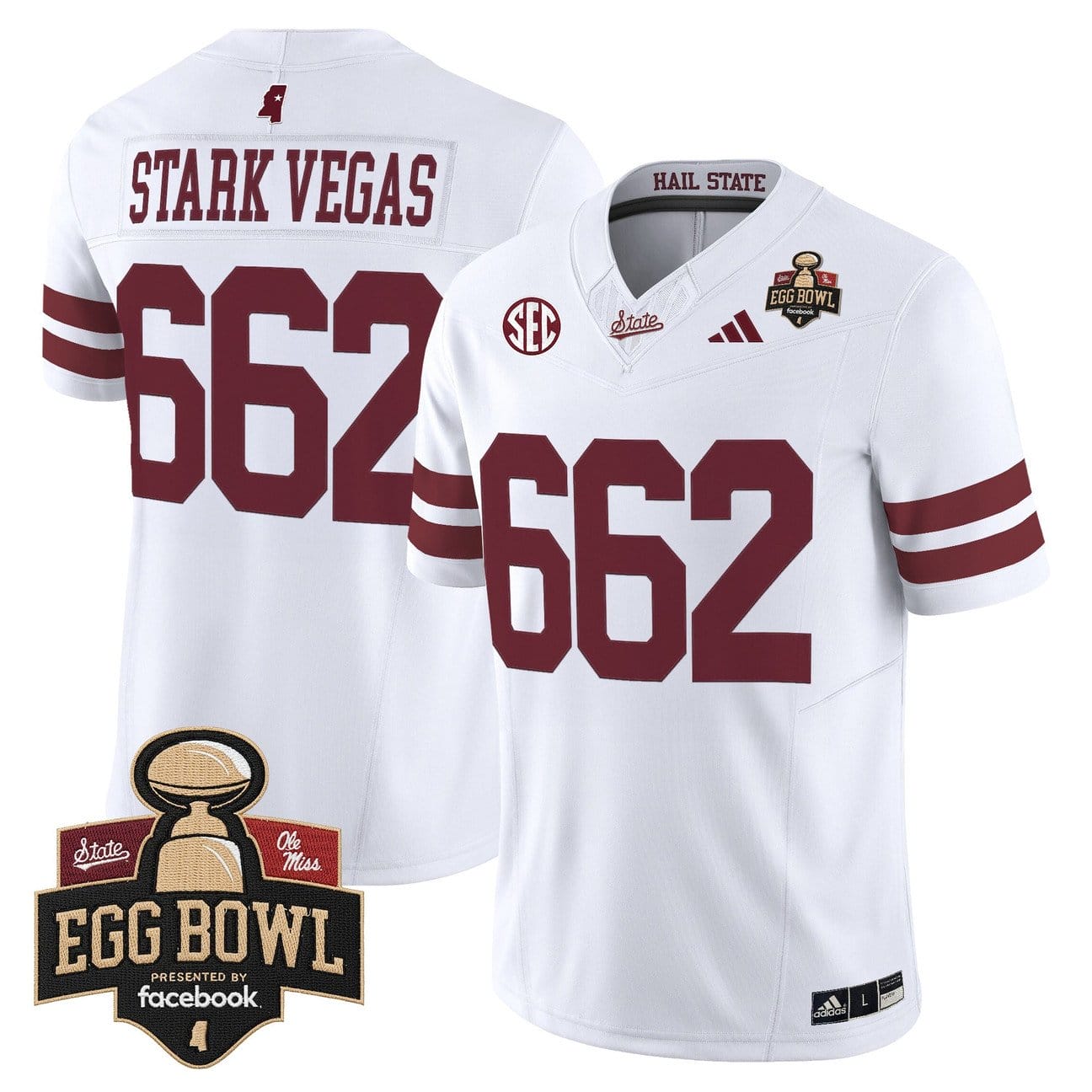 Stark Vegas Jersey #662 Mississippi State Bulldogs 2025 Egg Bowl Stitched - Image 5