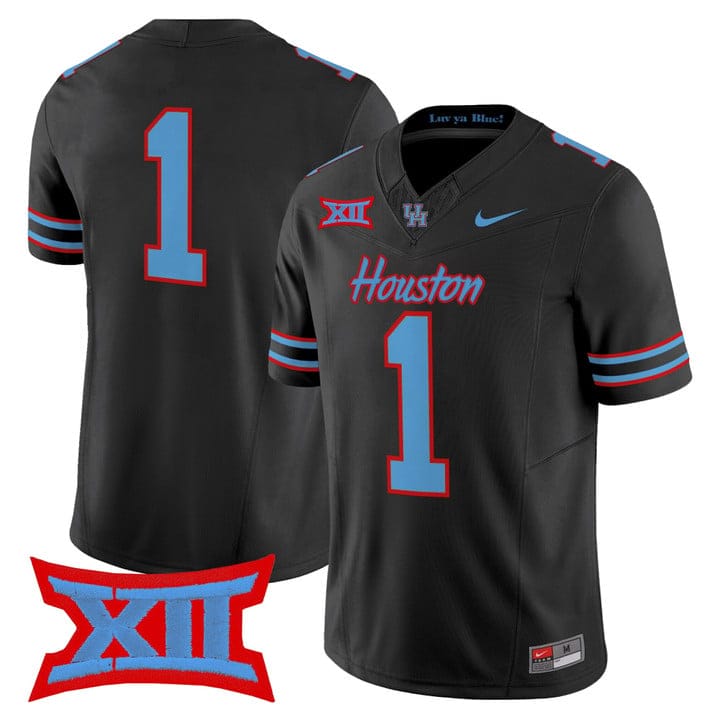 Alternative view of Team Jersey #1 Houston Cougars 2025 Oilers Inspired Limited Stitched