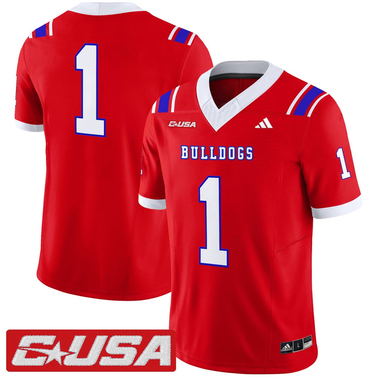 Alternative view of Team Jersey #1 Louisiana Tech Bulldogs 2025 Vapor Limited Stitched